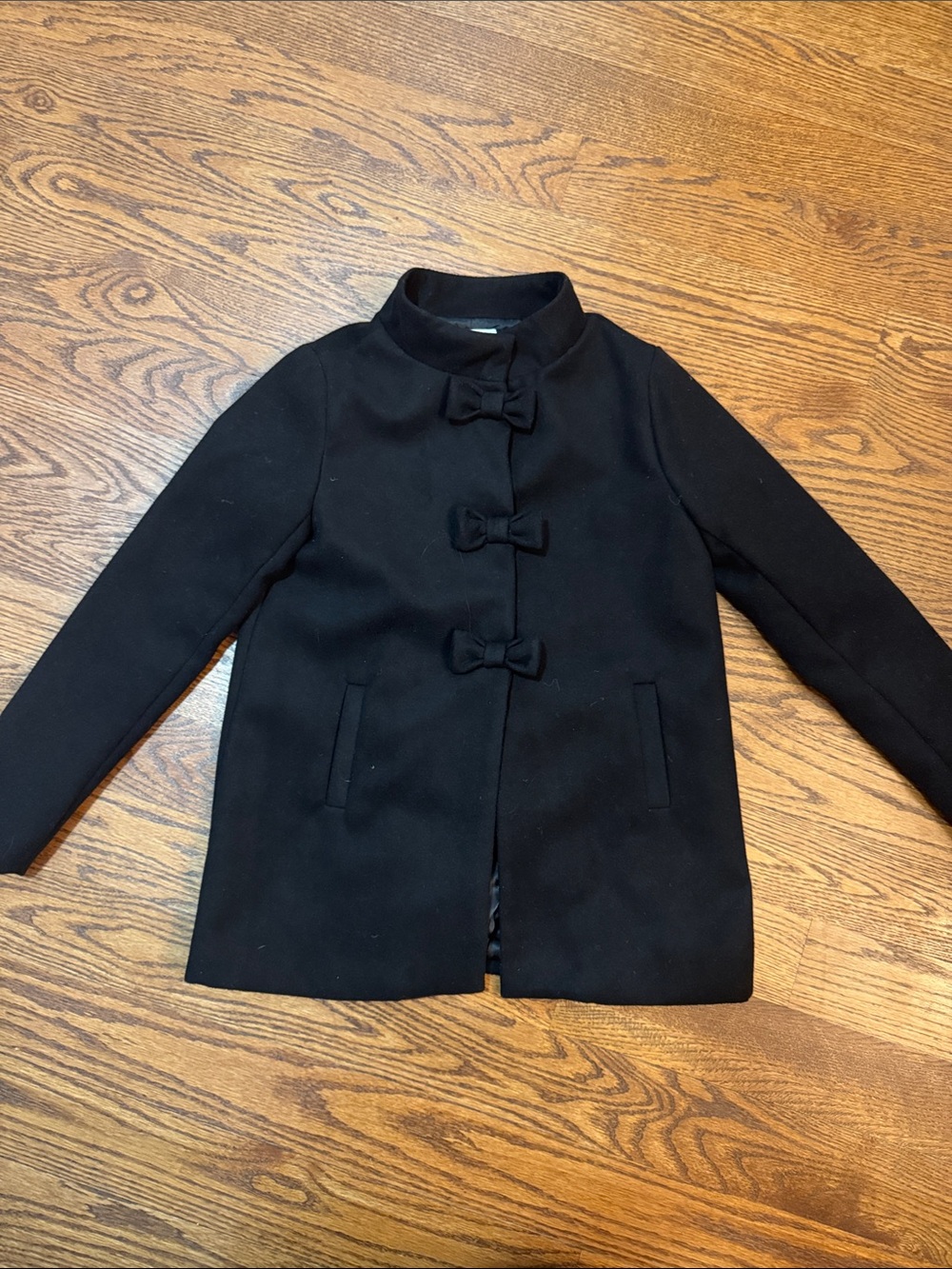 Gymboree Black Girls' Bow-Trim Pea Coat